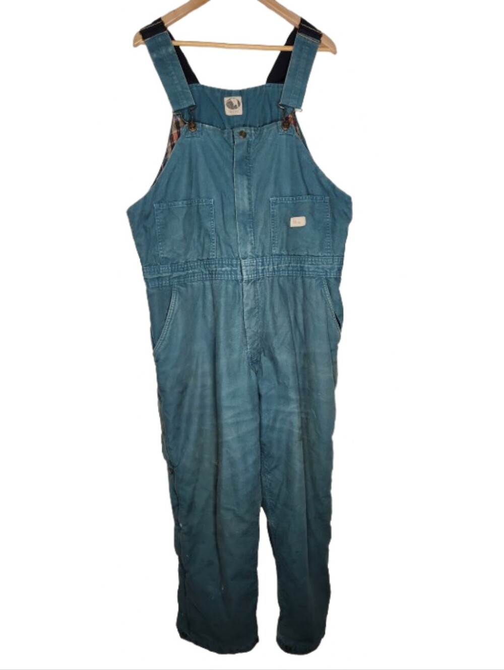 VTG Berne Mens 38 x 28.5" Green Overalls Coveralls Flannel Semi Lined
